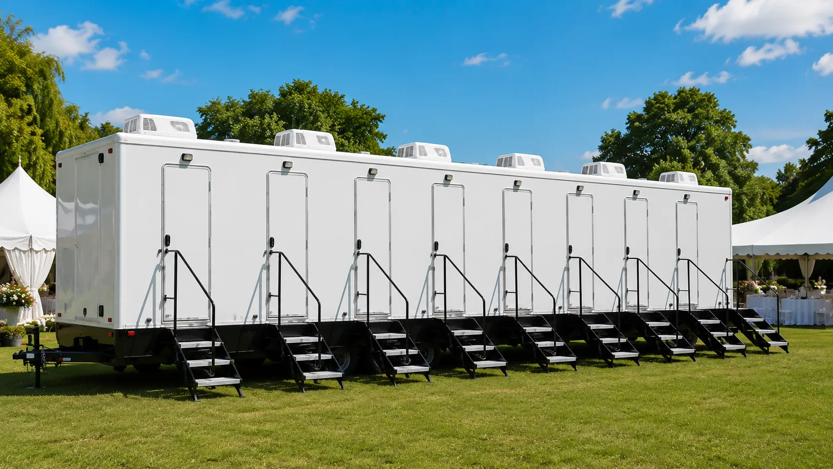 8 Stall Restroom Trailer in Akron, OH